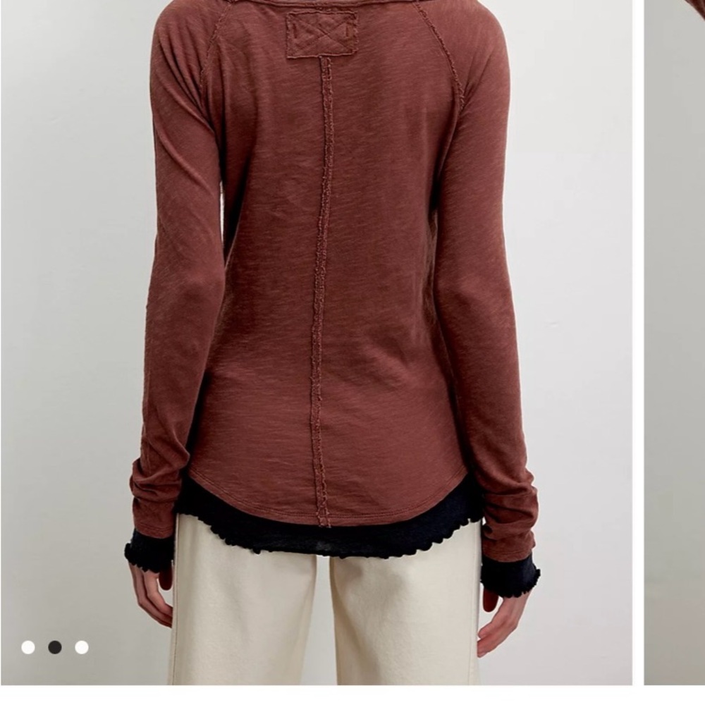 Free people long sleeve top black/root beer color - Picture 3 of 3
